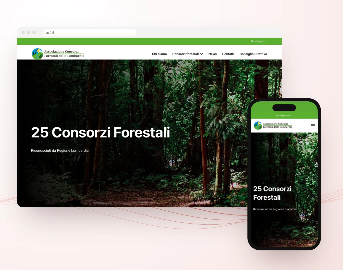 Il sito Consorzi Forestali della Lombardia realizzato da GoticoWeb