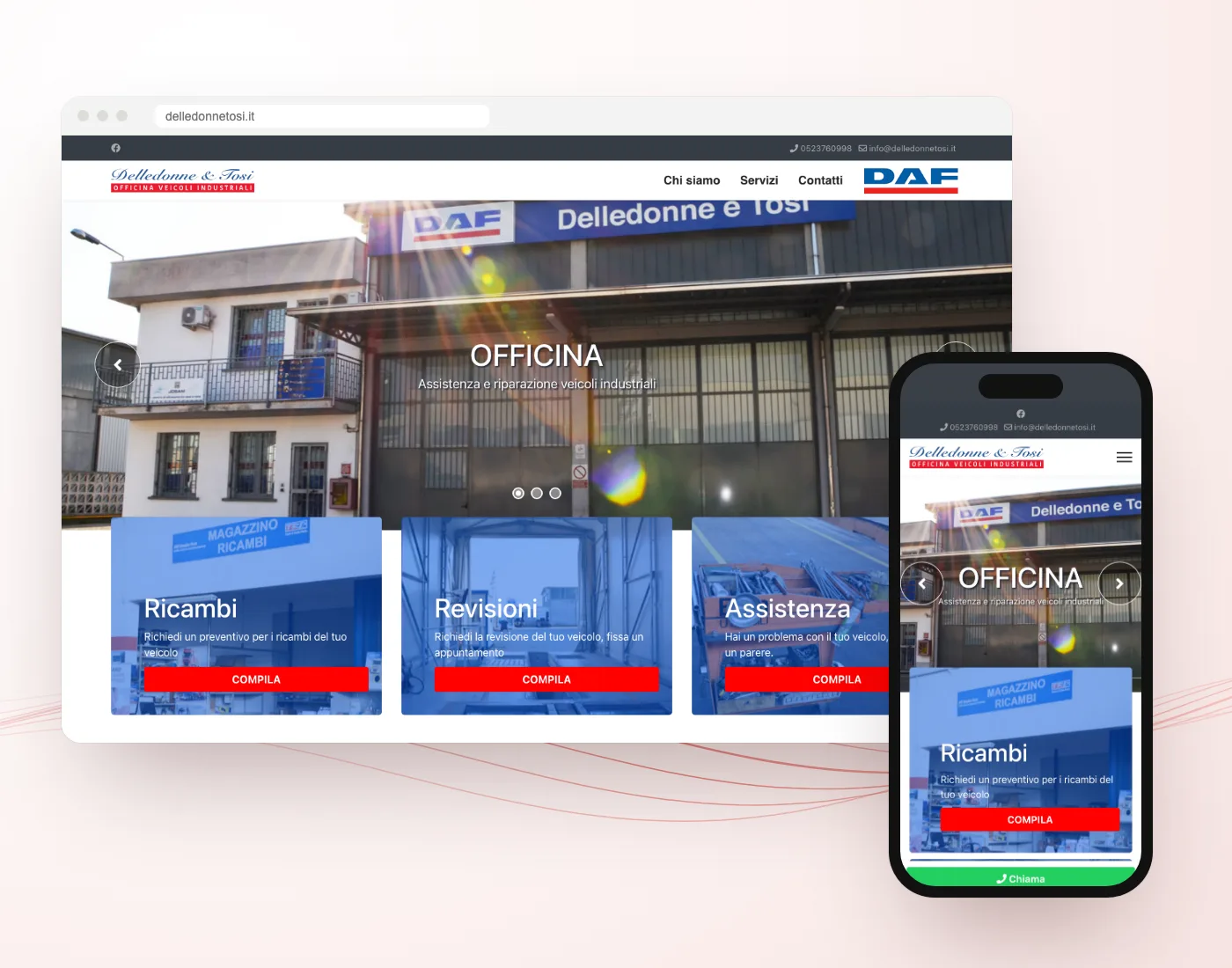 Il sito Delledonne e Tosi realizzato da GoticoWeb