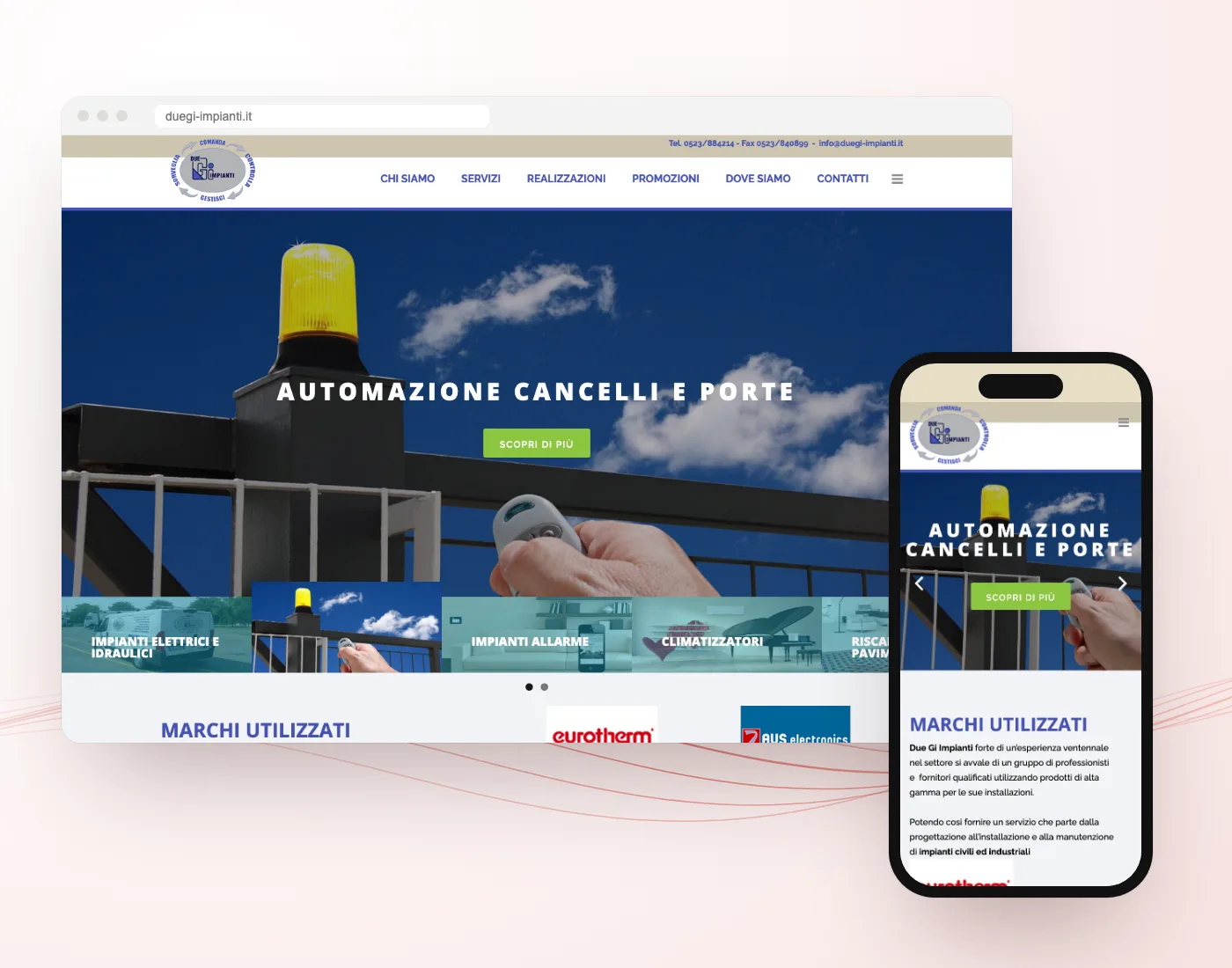 Il sito Duegi Impianti realizzato da GoticoWeb