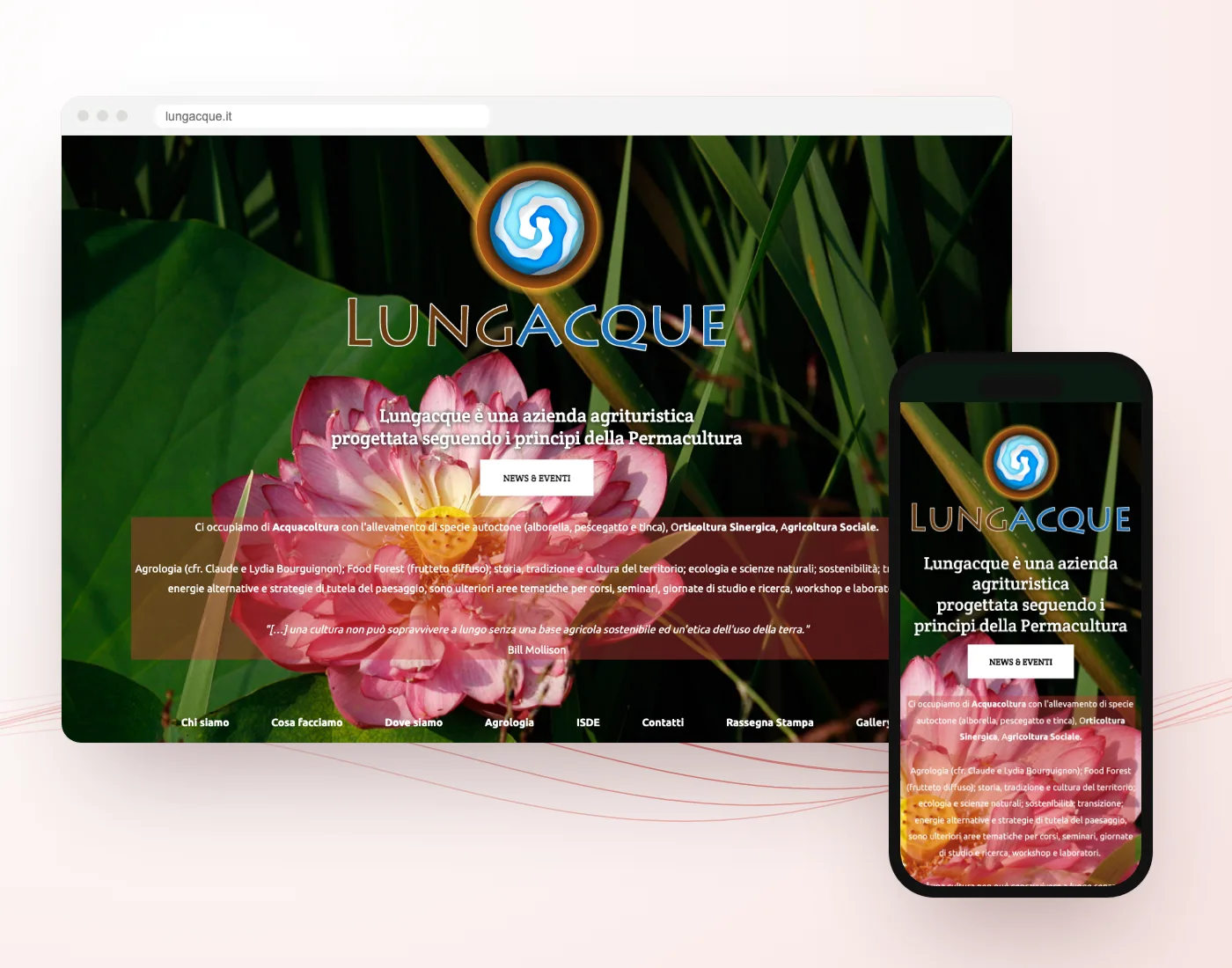 Il sito Lungacque realizzato da GoticoWeb