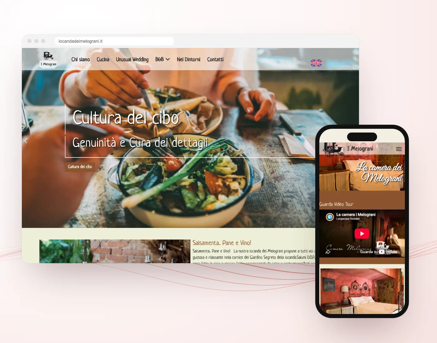 Il sito Locanda dei Melograni realizzato da GoticoWeb