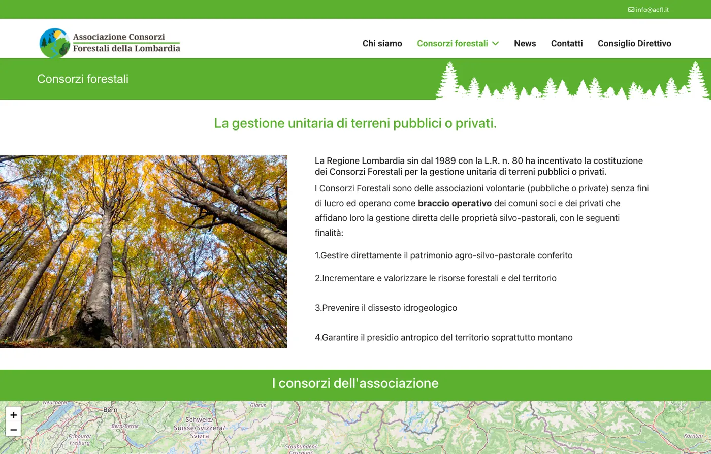 L'elenco dei consorzi forestali sul sito dell'associazione